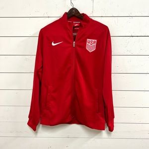 Nike red jacket usa track zip up large